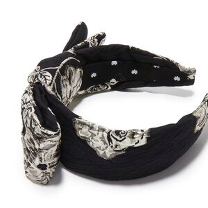 Lele Sadoughi Jet Holly floral jacquard headband